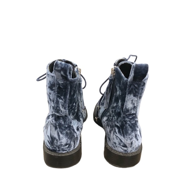 SOLD Rebecca Minkoff Blue Velvet Combat Boots - Picture 11 of 12